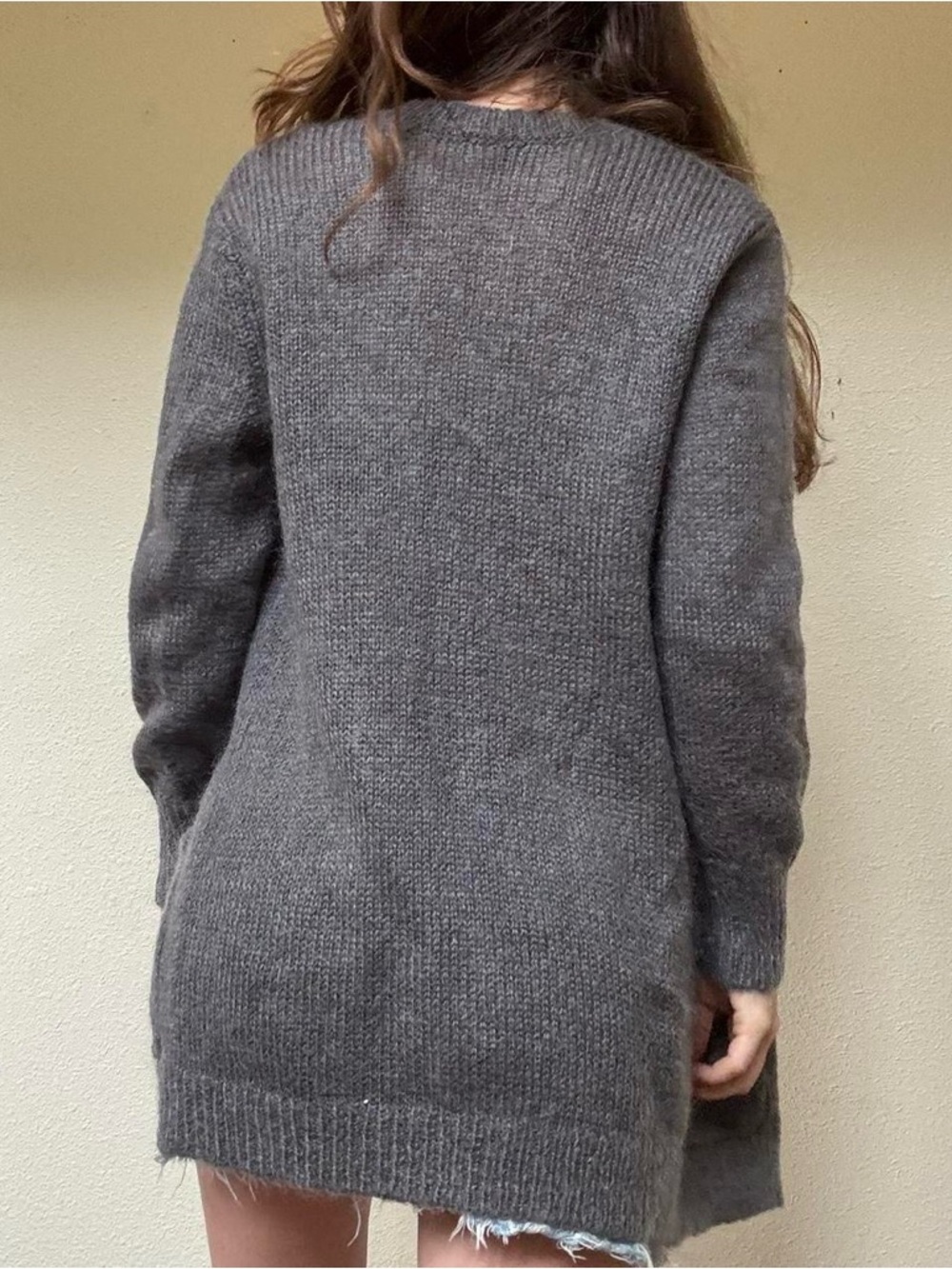 Ann Taylor grey mohair long cardigan - Picture 2 of 8